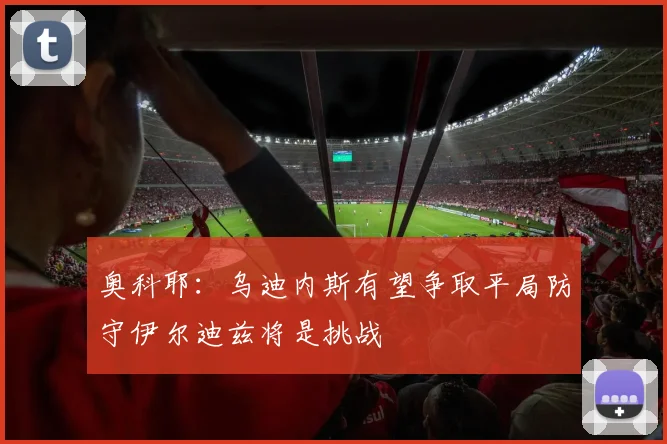 奥科耶：乌迪内斯有望争取平局防守伊尔迪兹将是挑战